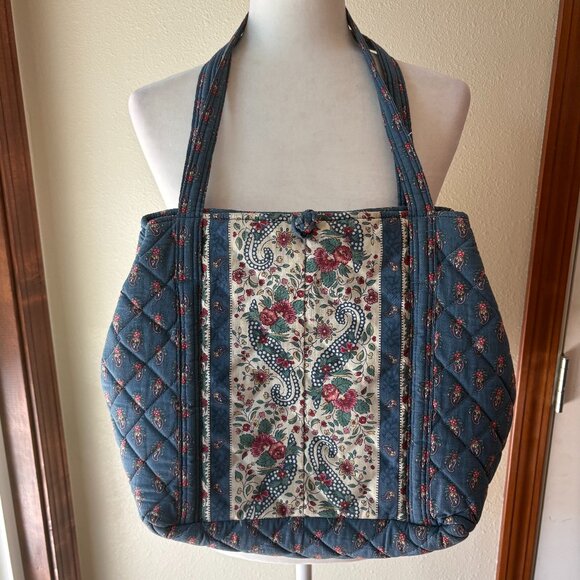 Anne Marie Quilted Tote Floral Paisley Printed in Provence France Made in USA